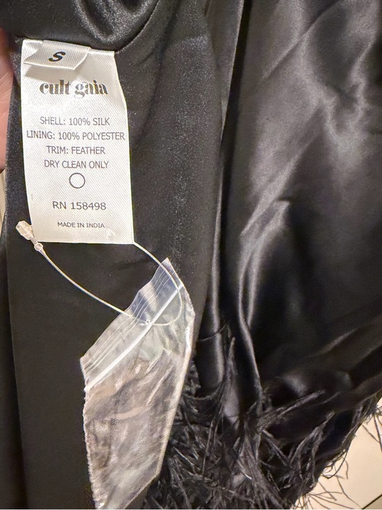 Cult Gaia Raisa feather-embellished black gown maxi dress Size Small - Picture 9 of 12